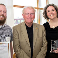 Two of the recipients with Gene Allen
