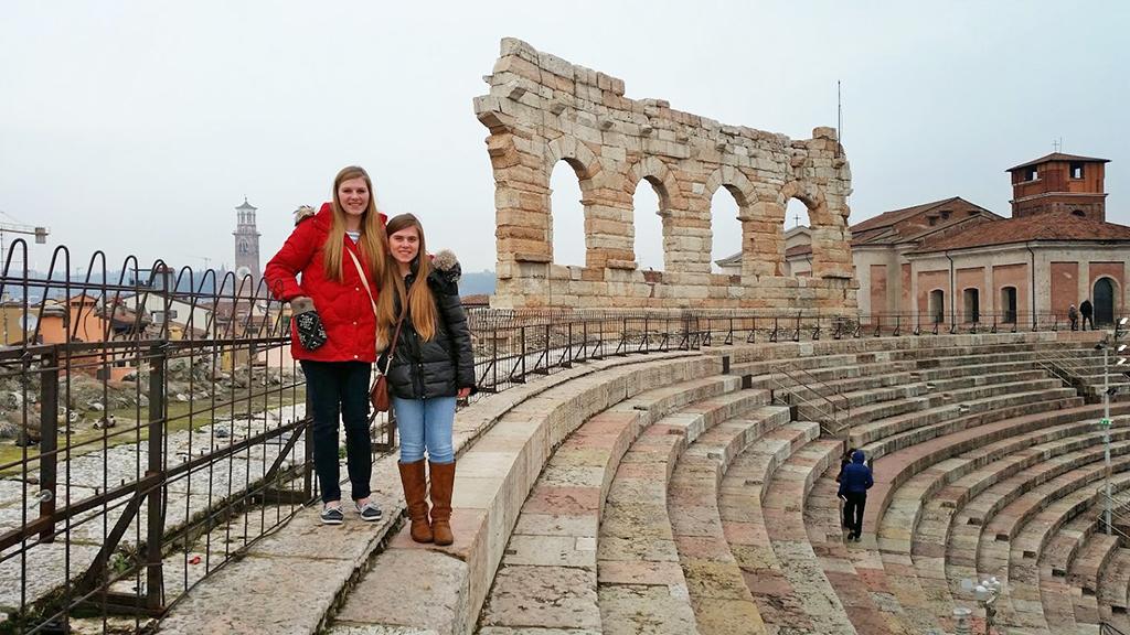 Eckert, pictured on the right, explores Venice, Italy in 2015. (Submitted photo)