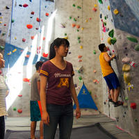 2016: New international students experience all the University has to offer, including rock climbing at RecWell, during Global Gopher Events