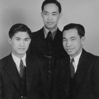 1932: Three students from the Philippines: Ambrosio Valdez (right), Jose P. Carpio (left), and Simplici D. Carpio (standing)