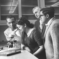 1958: Students in a School of Public Health lab