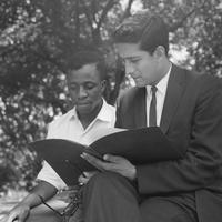 1961: Paul Firmino (left), a graduate student in geography from North Rhodesia, and Ghulam Mohammed (right), a graduate student in political science from Pakistan