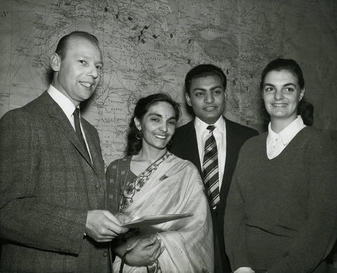 1959: Advisor Josef Mestenhauser with three international students